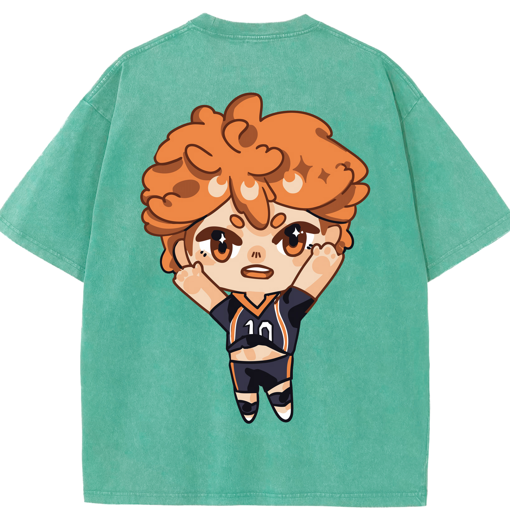（画像用） ハイキュー!! Haikyu!! 綿100% ヴィンテージ風 半袖Tシャツ（背面プリント）